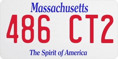 MA license plate 486CT2