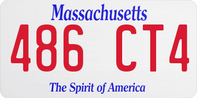 MA license plate 486CT4