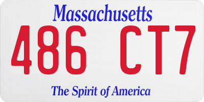 MA license plate 486CT7