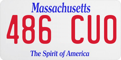MA license plate 486CU0