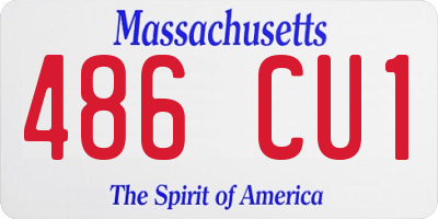 MA license plate 486CU1