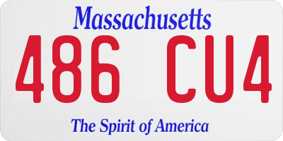 MA license plate 486CU4