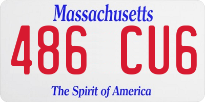 MA license plate 486CU6