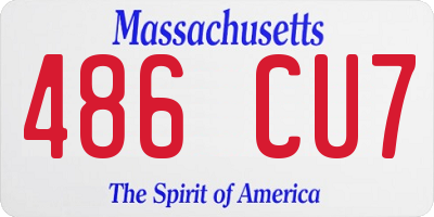 MA license plate 486CU7