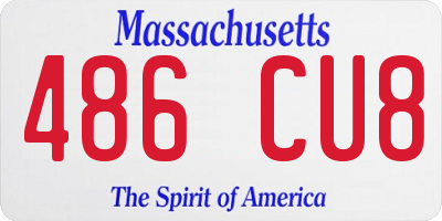 MA license plate 486CU8
