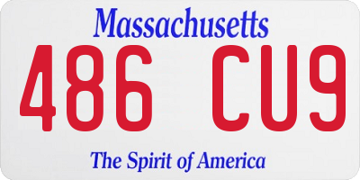 MA license plate 486CU9
