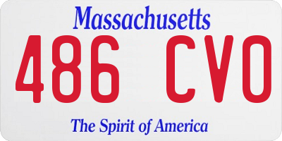 MA license plate 486CV0