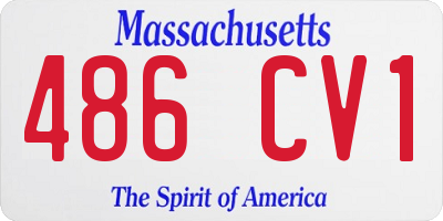 MA license plate 486CV1