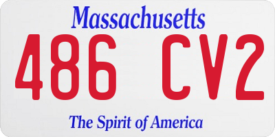 MA license plate 486CV2