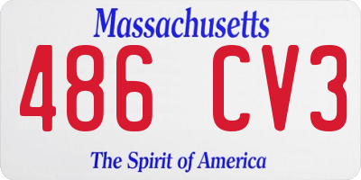 MA license plate 486CV3