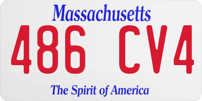 MA license plate 486CV4