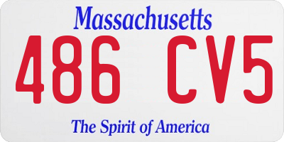 MA license plate 486CV5