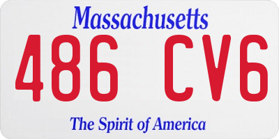 MA license plate 486CV6