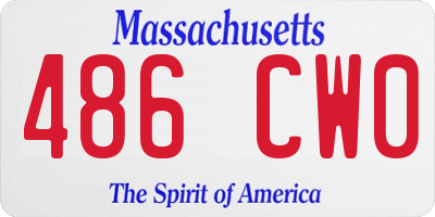MA license plate 486CW0