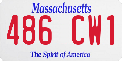 MA license plate 486CW1