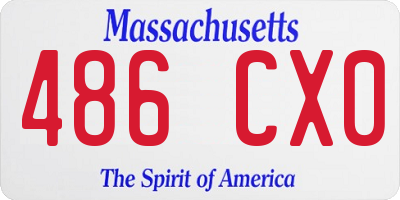 MA license plate 486CX0