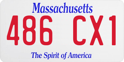 MA license plate 486CX1