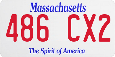 MA license plate 486CX2