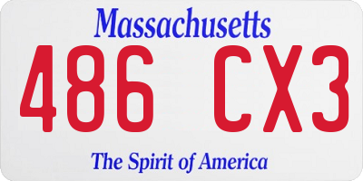 MA license plate 486CX3