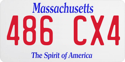 MA license plate 486CX4
