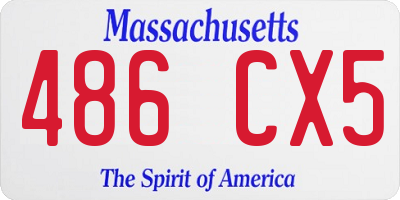 MA license plate 486CX5