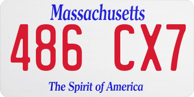 MA license plate 486CX7