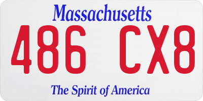 MA license plate 486CX8