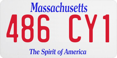 MA license plate 486CY1