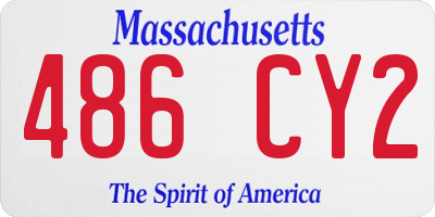 MA license plate 486CY2