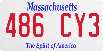 MA license plate 486CY3