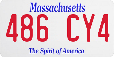 MA license plate 486CY4