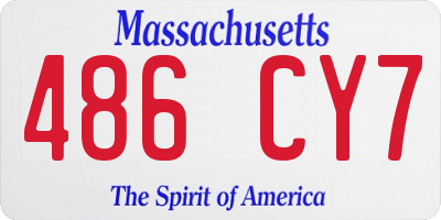 MA license plate 486CY7