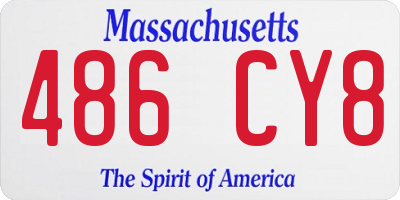MA license plate 486CY8