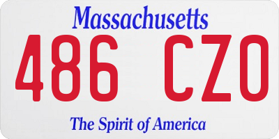 MA license plate 486CZ0