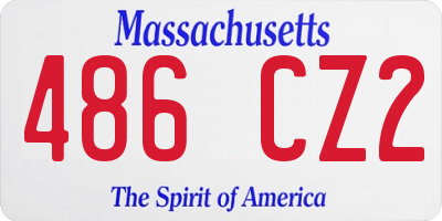 MA license plate 486CZ2