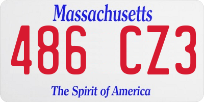 MA license plate 486CZ3