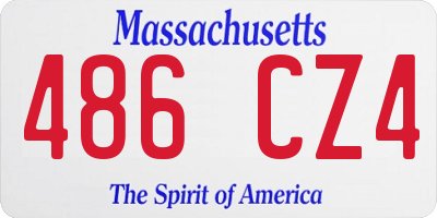 MA license plate 486CZ4