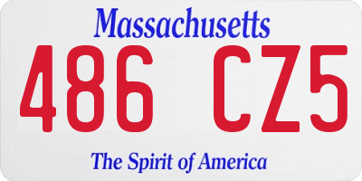 MA license plate 486CZ5