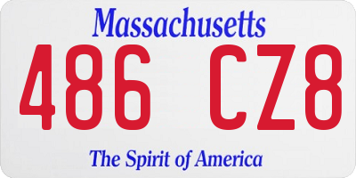MA license plate 486CZ8