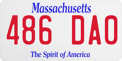 MA license plate 486DA0