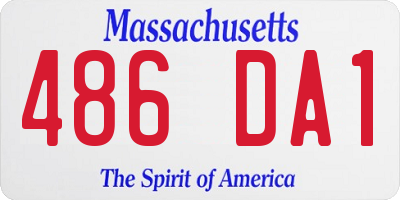 MA license plate 486DA1