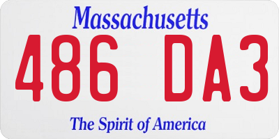 MA license plate 486DA3