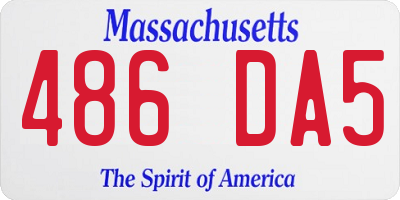 MA license plate 486DA5