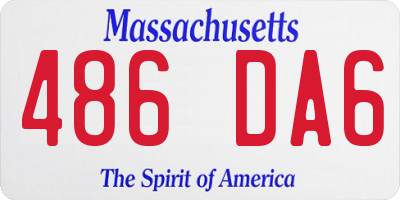 MA license plate 486DA6