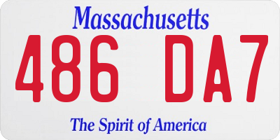 MA license plate 486DA7