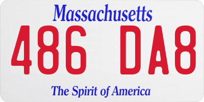 MA license plate 486DA8