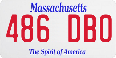 MA license plate 486DB0