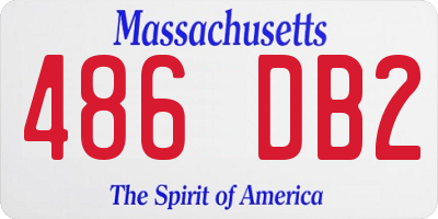 MA license plate 486DB2