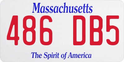 MA license plate 486DB5