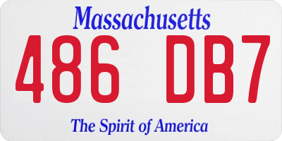 MA license plate 486DB7